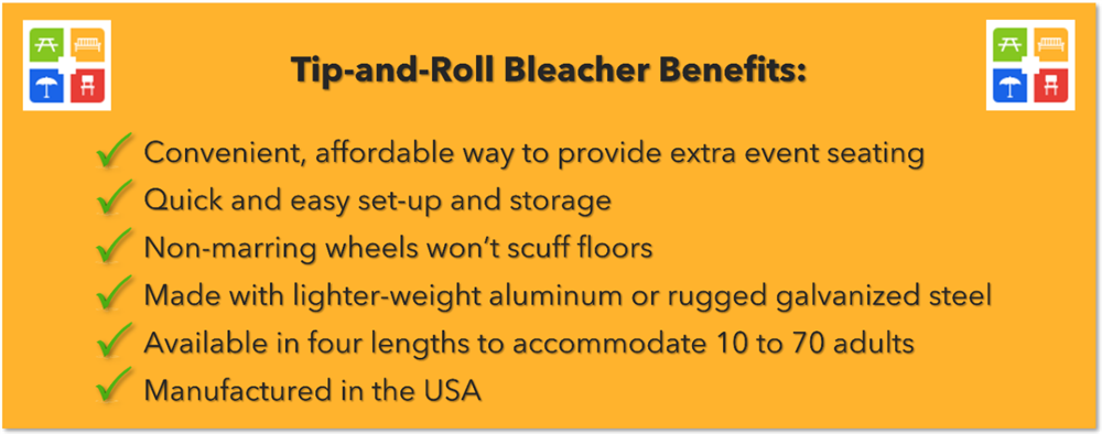 Tip and Roll Bleacher Benefits by Furniture Leisure